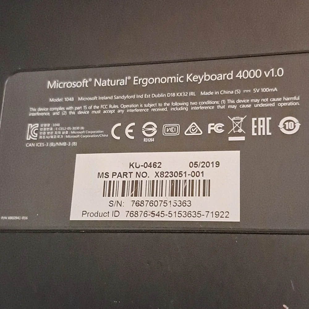 Microsoft Natural Ergonomic Keyboard 4000